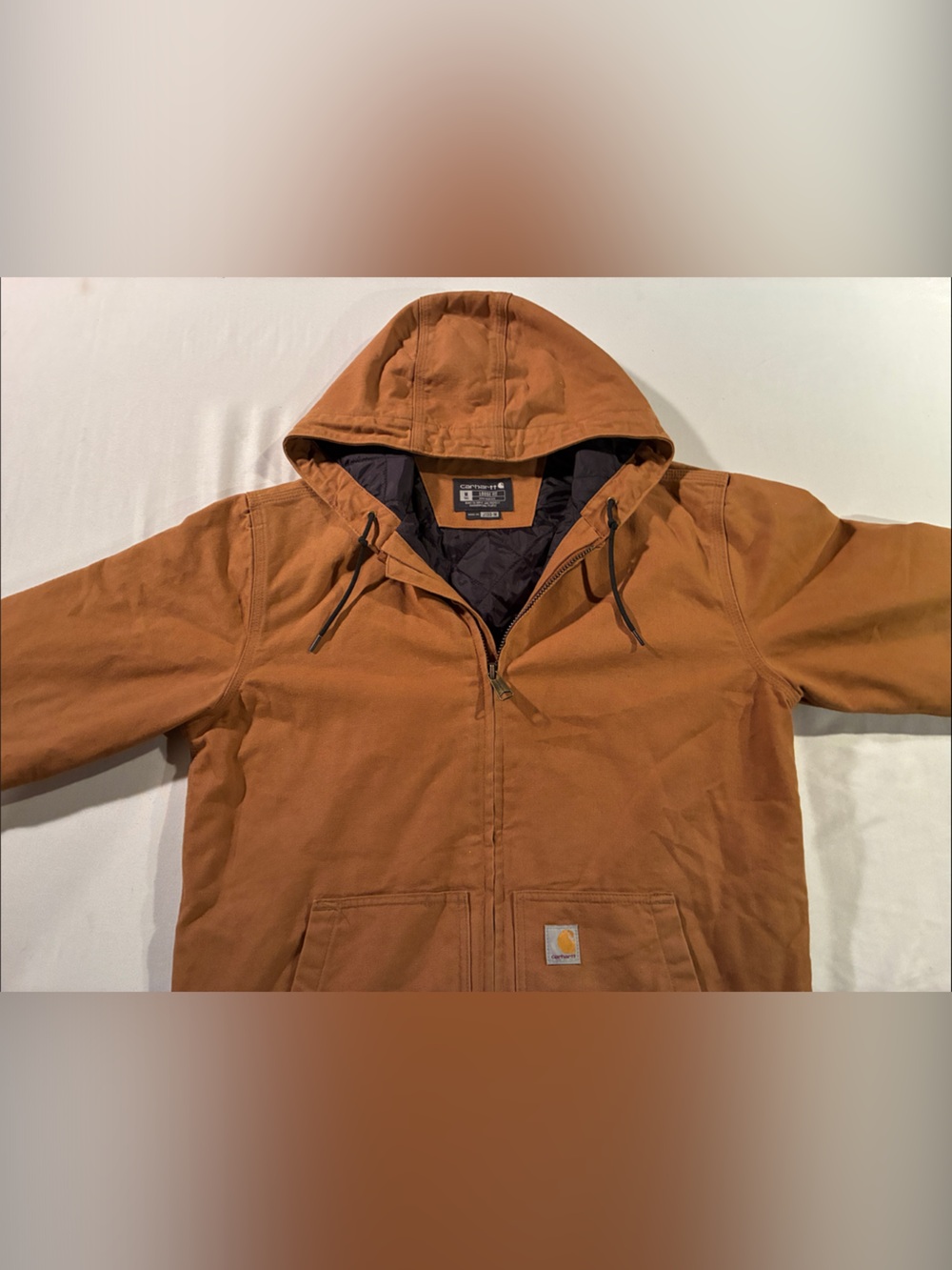 Carhartt Rust Brown Hooded Work Coat